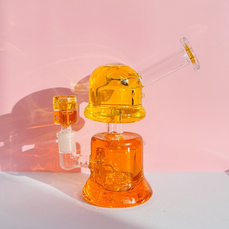 6.5" DuoTone Twilight Glow Glycerin Bong, Yellow/Orange