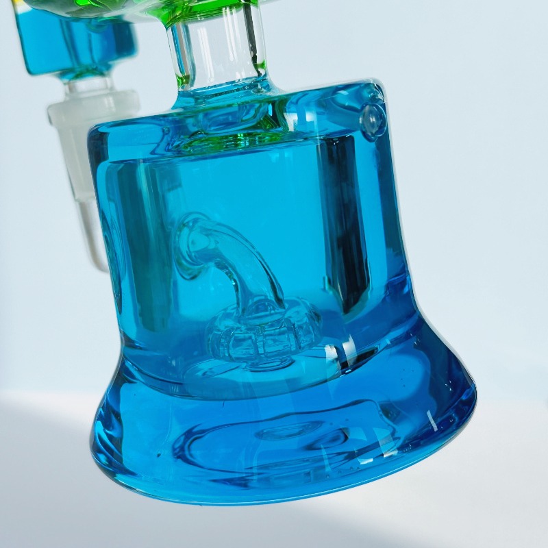 6.5" DuoTone Twilight Glow Glycerin Bong, Green/Blue