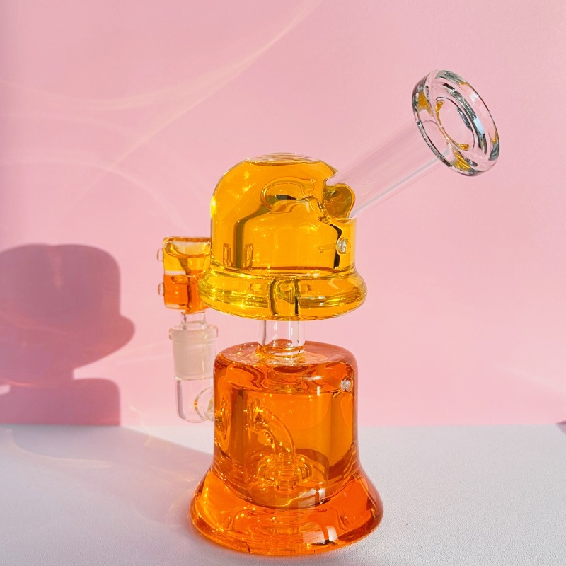 6.5" DuoTone Twilight Glow Glycerin Bong, Yellow/Orange