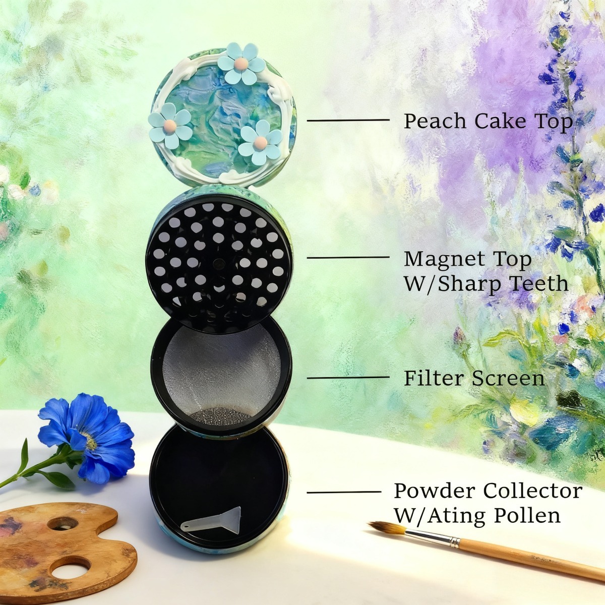 60mm 4-Layers Monet Garden Grinder