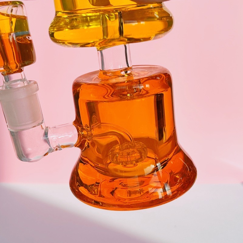 6.5" DuoTone Twilight Glow Glycerin Bong, Yellow/Orange