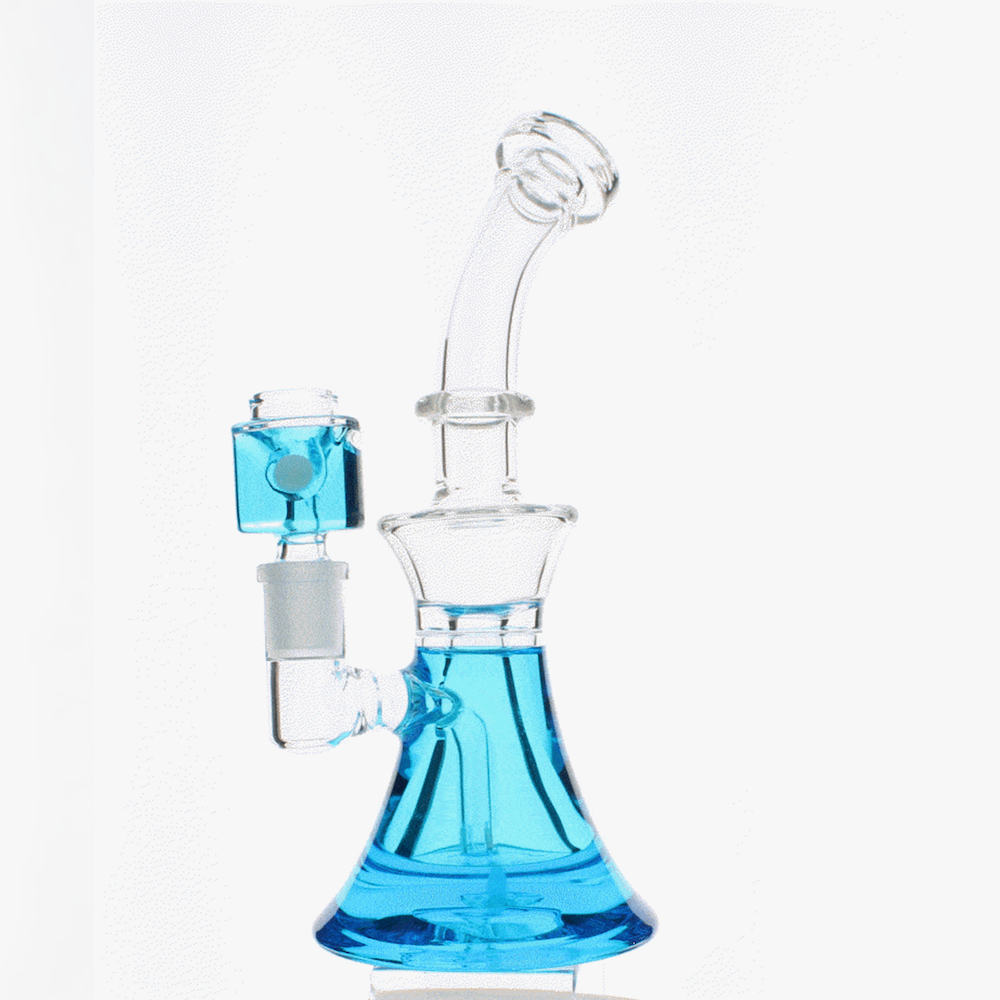 7" Showerhead Glycerin Bong (with glycerin bowl), Blue