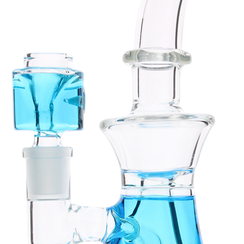 7" Showerhead Glycerin Bong (with glycerin bowl), Blue