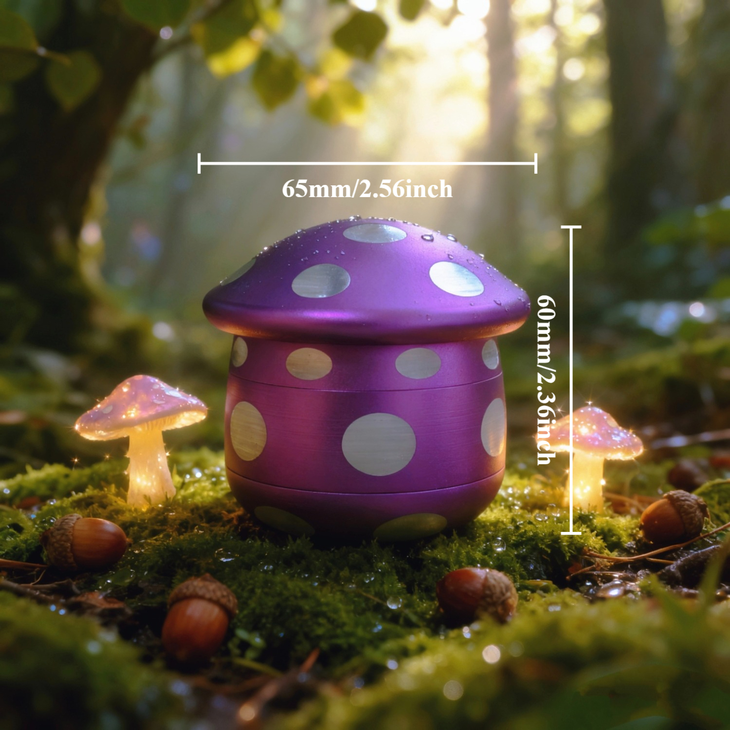 63mm 4 Piece Mushroom Grinder