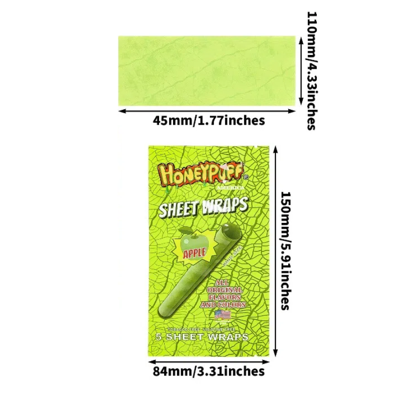 5-Pack Smoking Fragrance King Size Sheet Wraps - Each Pack Includes 5 Units Smoking Papers - Tobacco Free and Nicotine Free Smoking Accessories