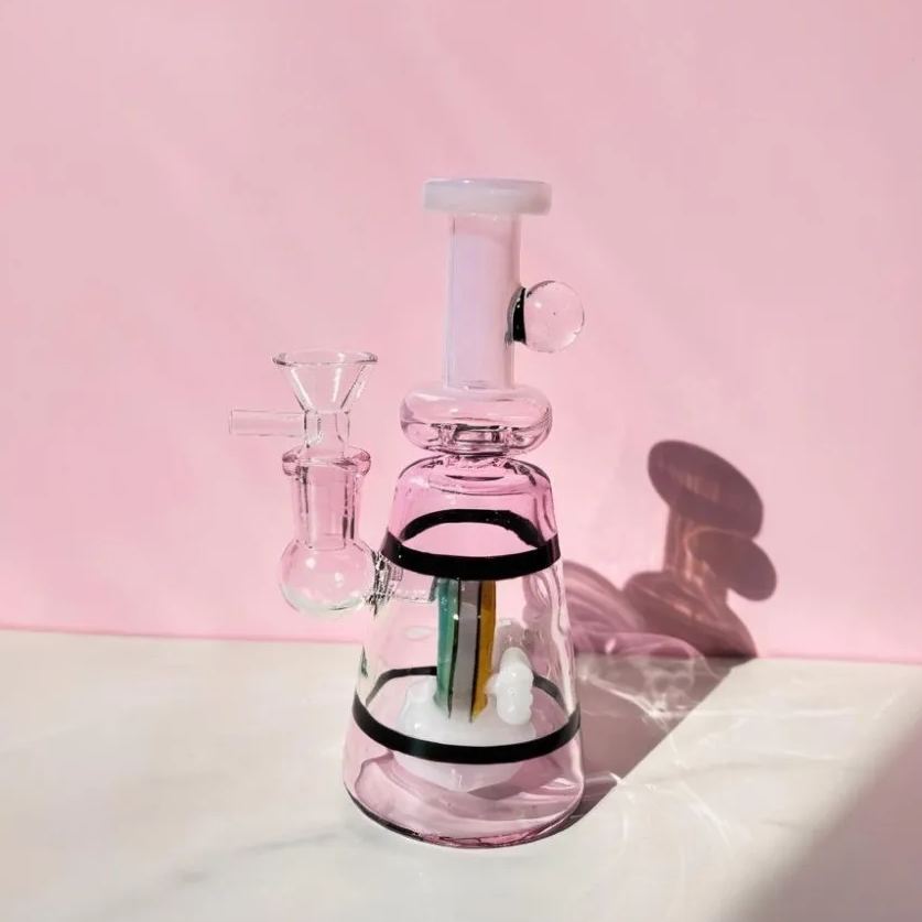 7" Cute Rainbow Pink Bong