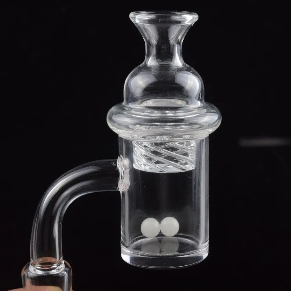 14mm Male Quartz Banger w/ Helix Function Cap Glow Terp Pearls