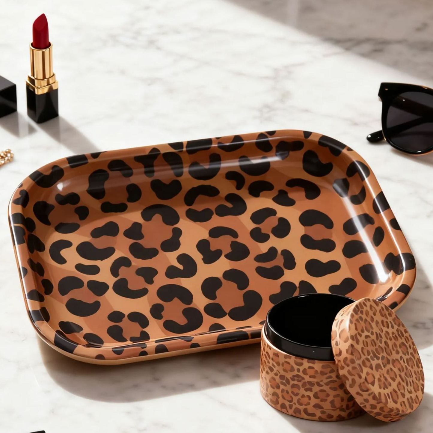 2-Pieces Leopard Pattern Smoking Kits