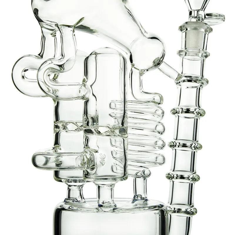 13" Stereo Microscope Spiral Coil Perc Recycler Oil Dab Rig
