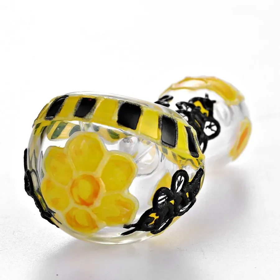 4" Bee Hand Pipe (glow in the dark)
