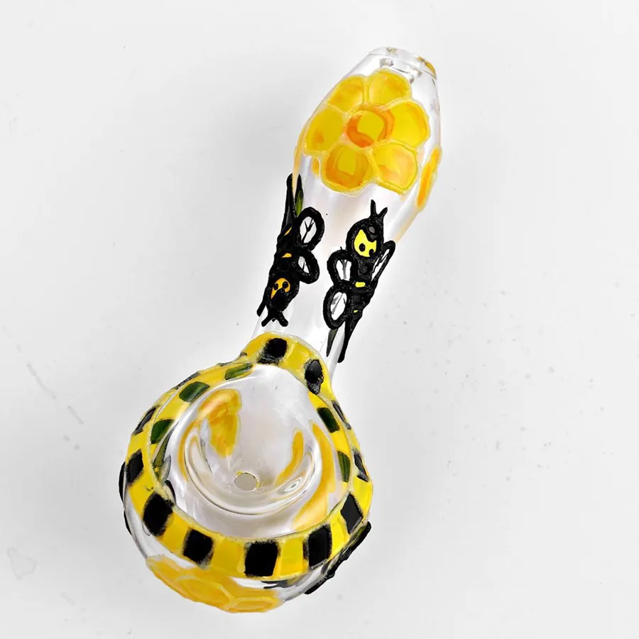 4" Bee Hand Pipe (glow in the dark)