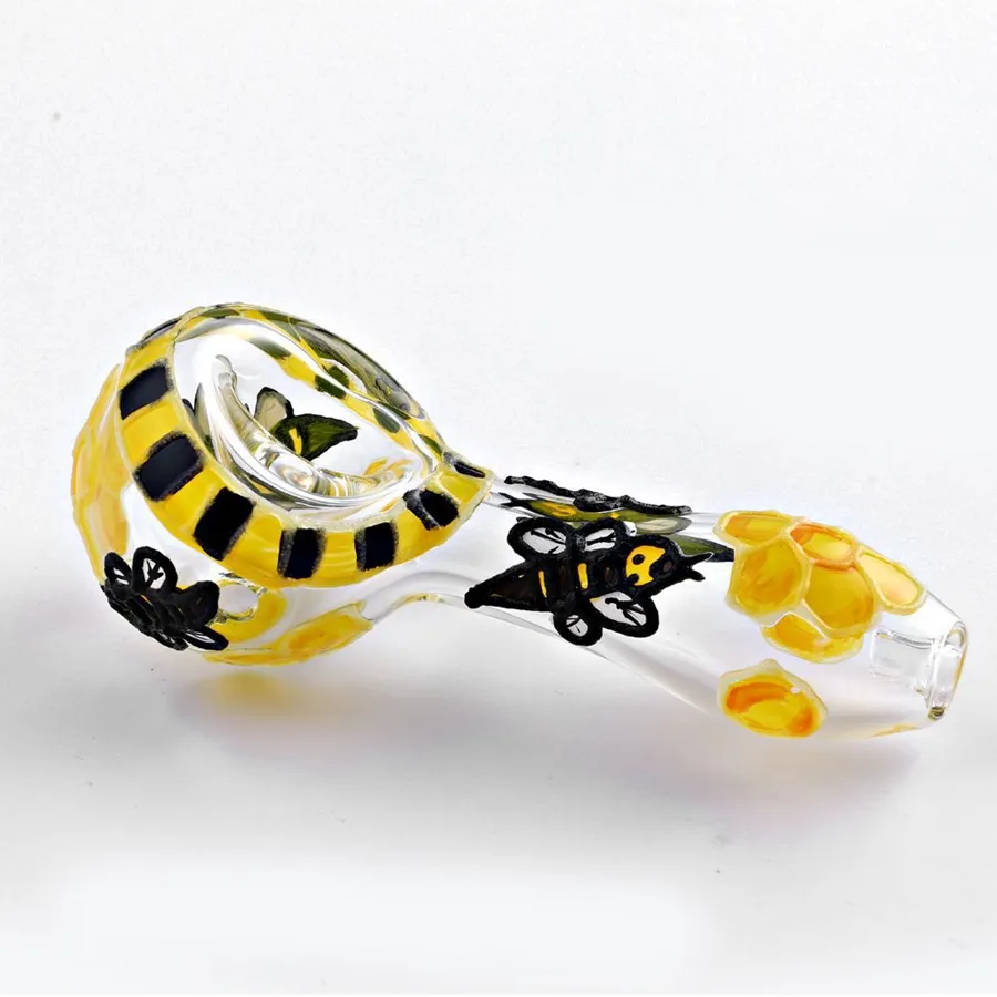 4" Bee Hand Pipe (glow in the dark)