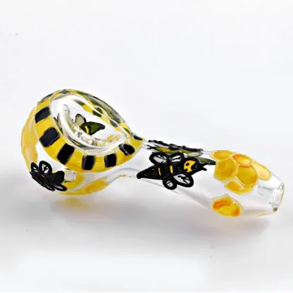 4" Bee Hand Pipe (glow in the dark)