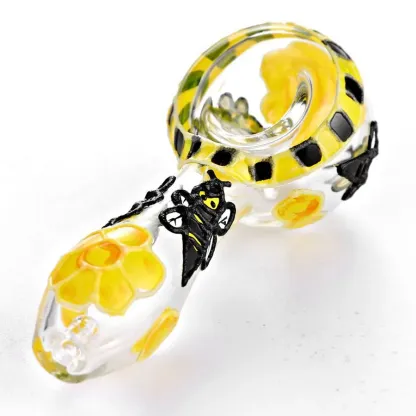 4" Bee Hand Pipe (glow in the dark)