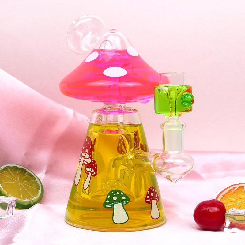 8" Glycerin Mushroom Bong (glow in the dark)-TheLosPollos