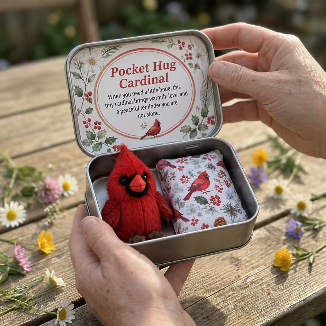 Pocket Hug Plush Keepsake Tin, Mini Portable Comfort Pocket Plush Toy