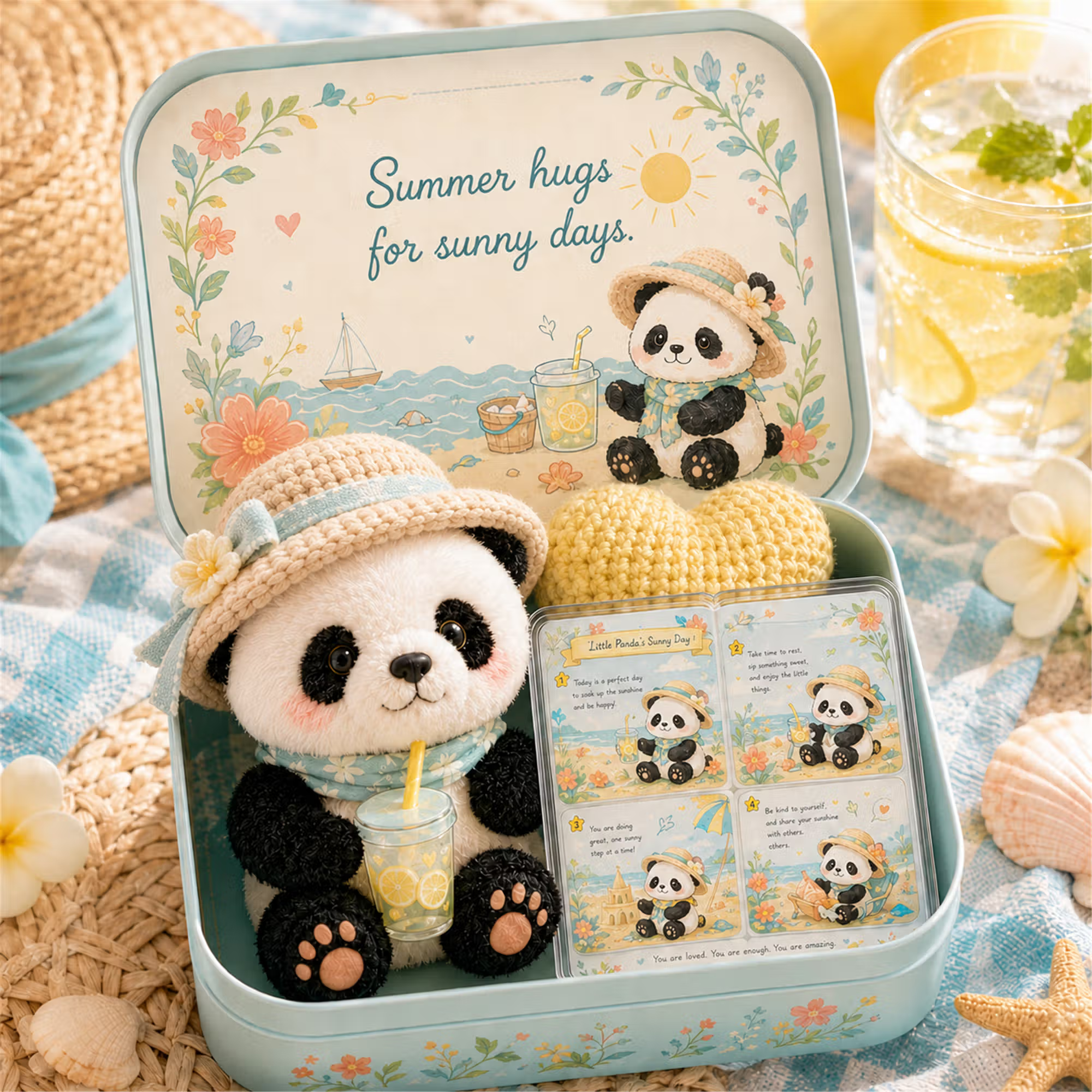 Pocket Hug Plush Keepsake Tin, Mini Portable Comfort Pocket Plush Toy