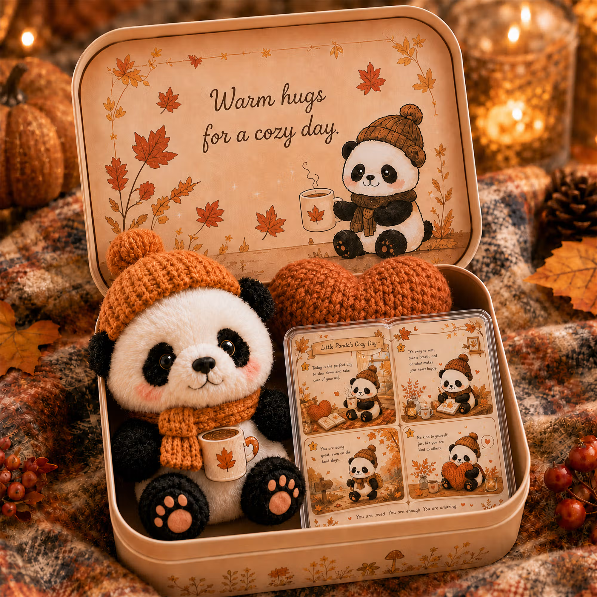 Pocket Hug Plush Keepsake Tin, Mini Portable Comfort Pocket Plush Toy