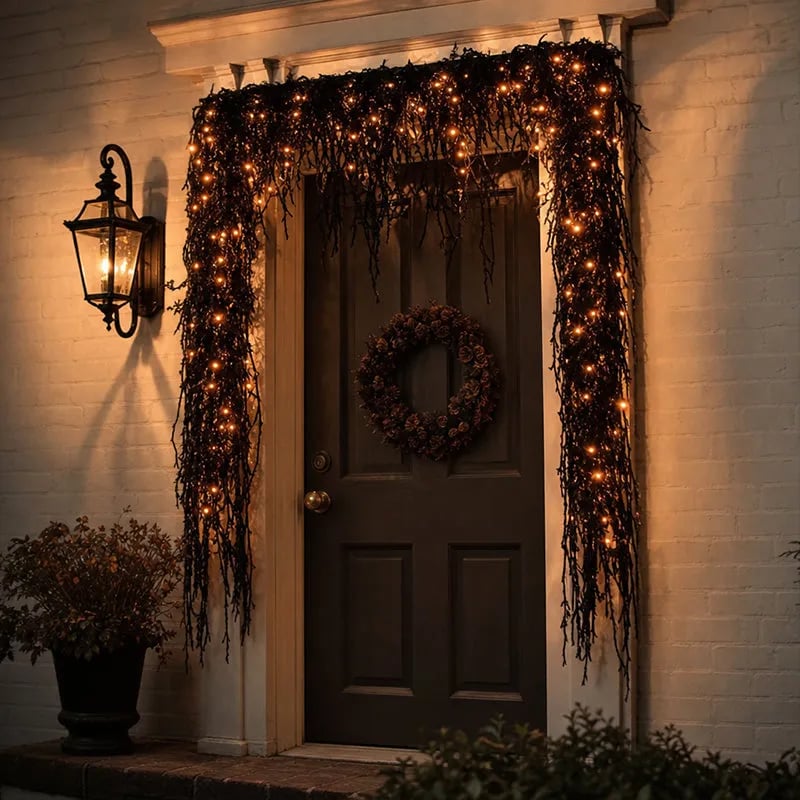 Easy setup Halloween fireplace decor for seasonal home display