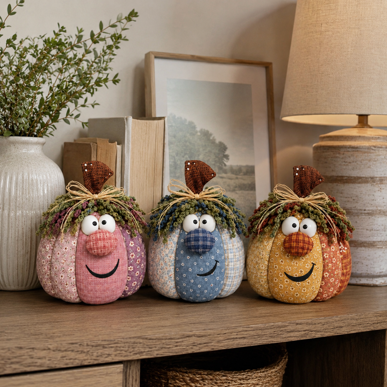 Whimsical Patchwork Pumpkin Pals