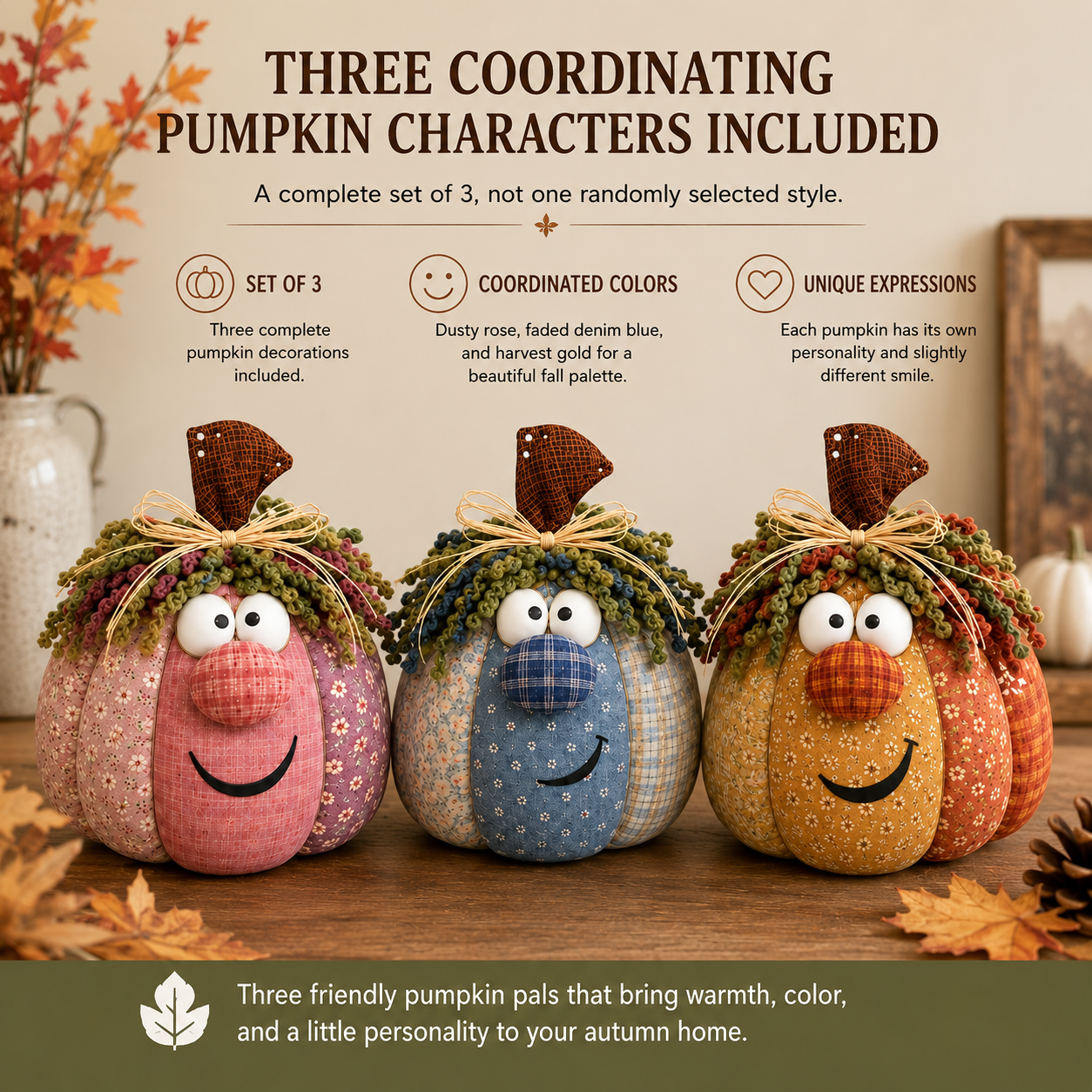 Whimsical Patchwork Pumpkin Pals