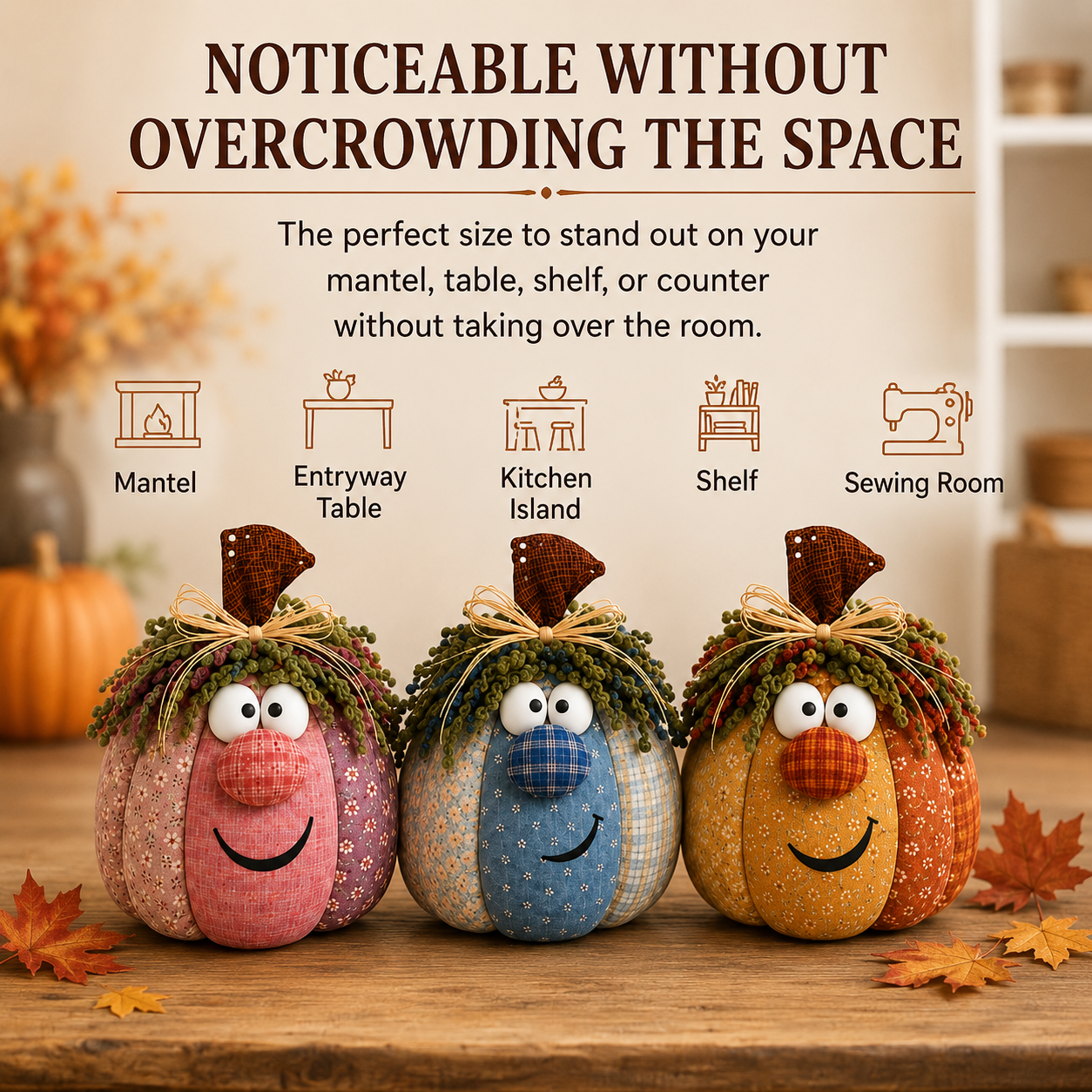 Whimsical Patchwork Pumpkin Pals