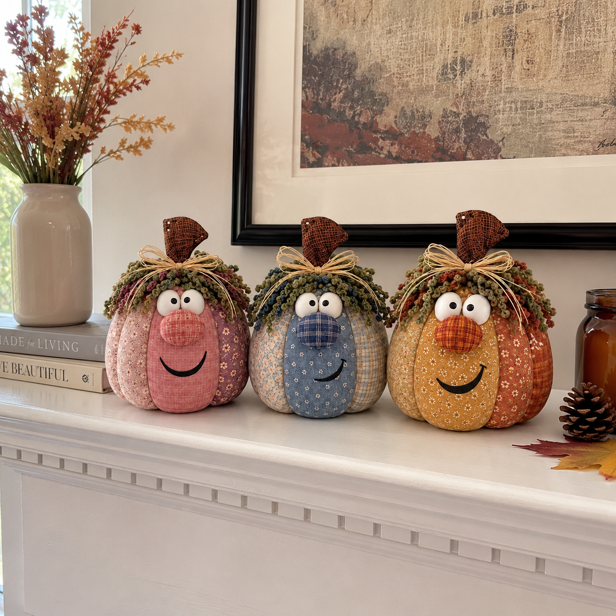 Whimsical Patchwork Pumpkin Pals