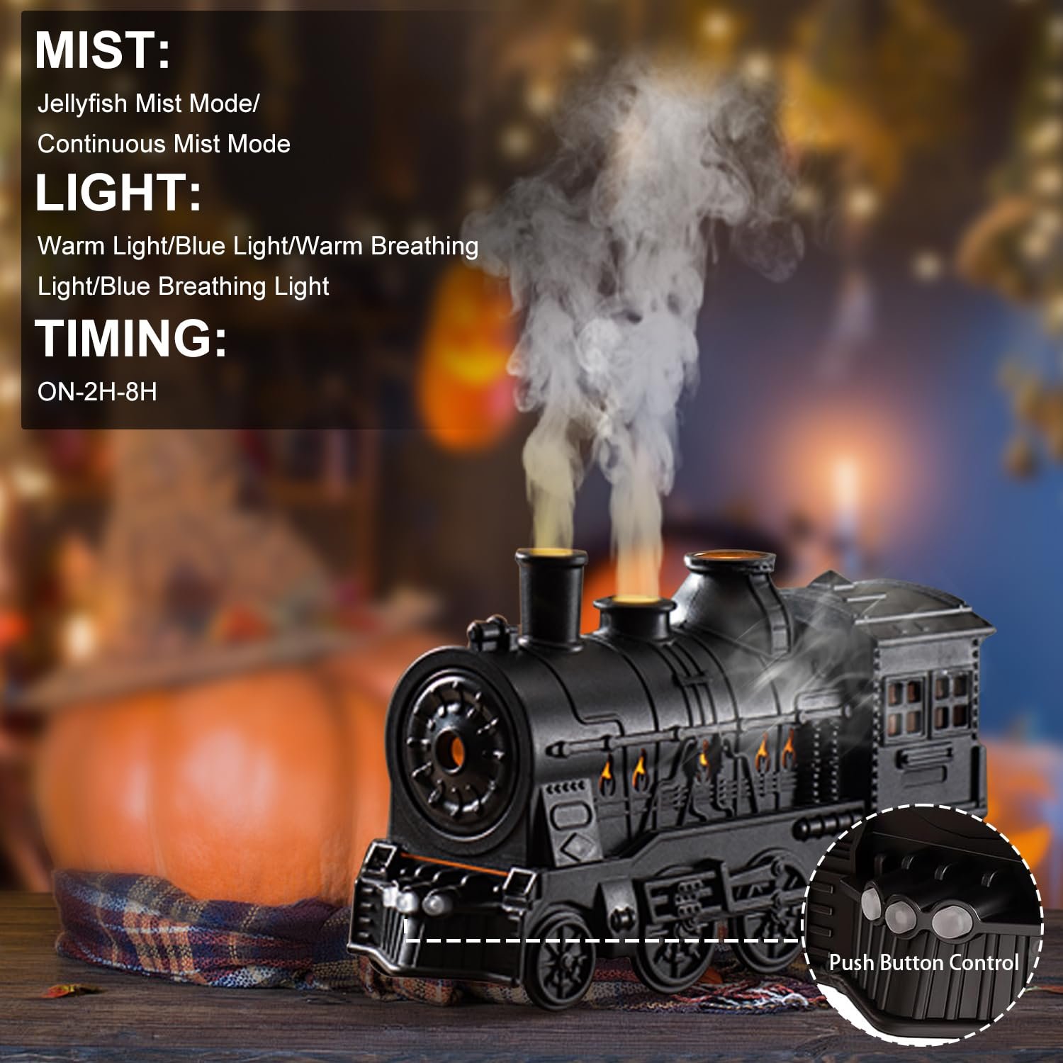 🔥Hot Sale 49% OFF Train Essential Oil Diffuser 🚂 | 300ML Cool Mist Humidifier