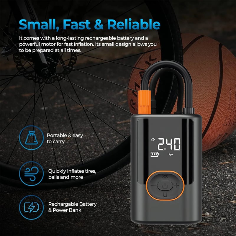 ✨LAST DAY ONLY 49% OFF🔥Portable Tire Inflator - Smart ON/OFF Hose Design