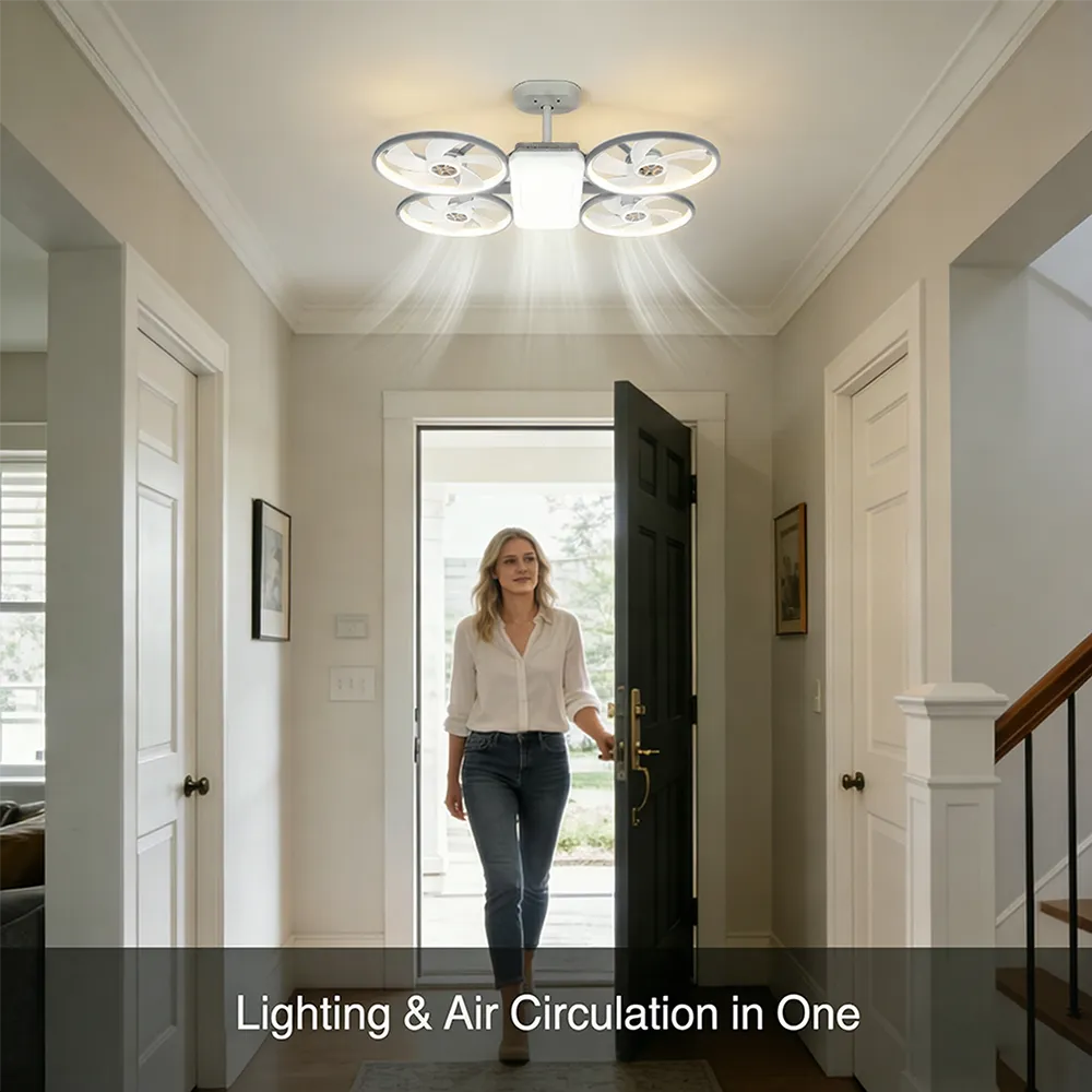 ✨ Drone-Style LED Ceiling Fan Light – Modern Lighting & Airflow in One