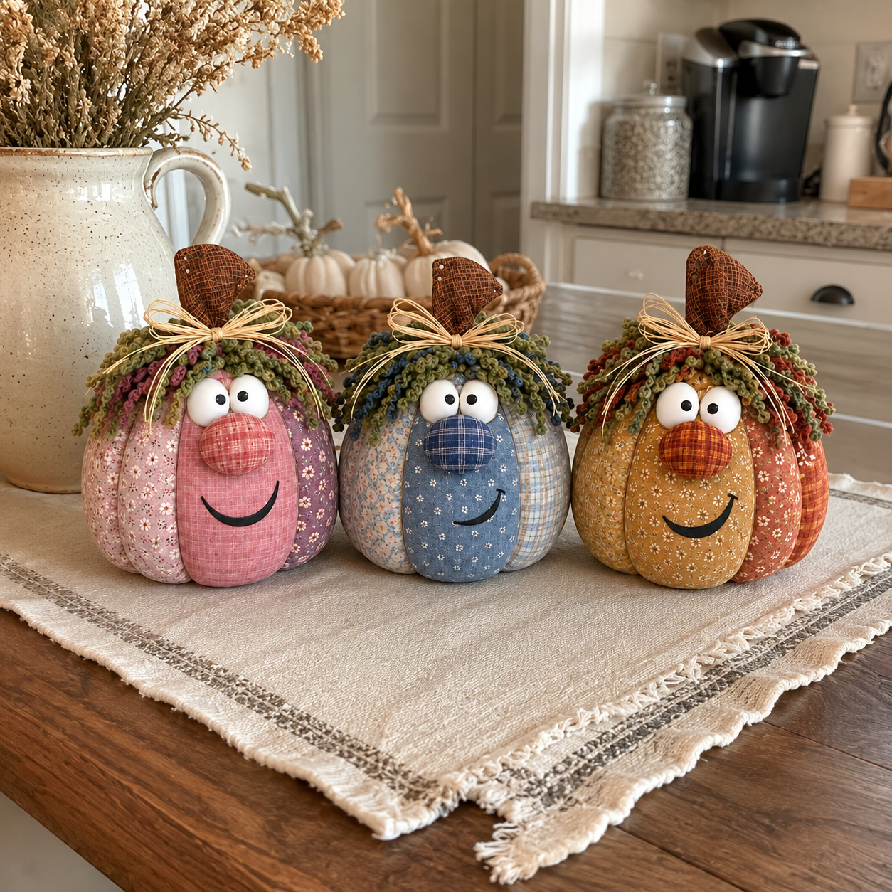 Whimsical Patchwork Pumpkin Pals