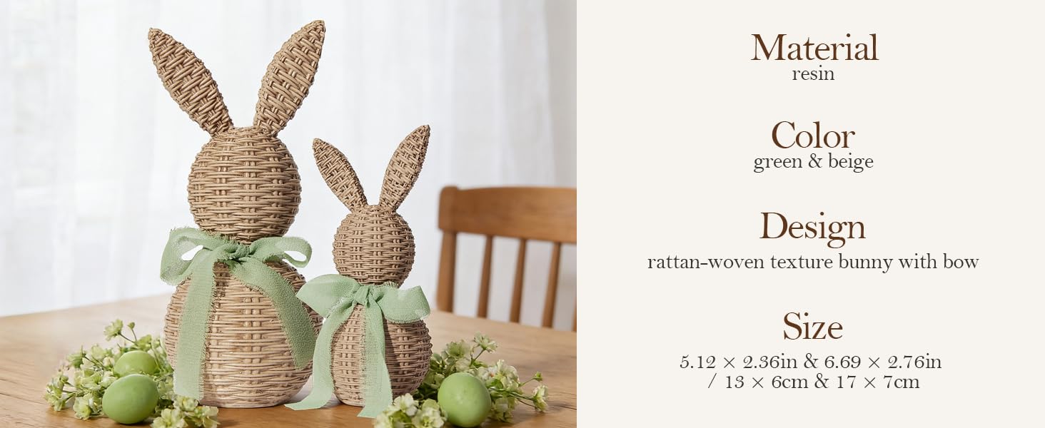 WDS WONDROUS Easter Decorations Bunny Figurines Set