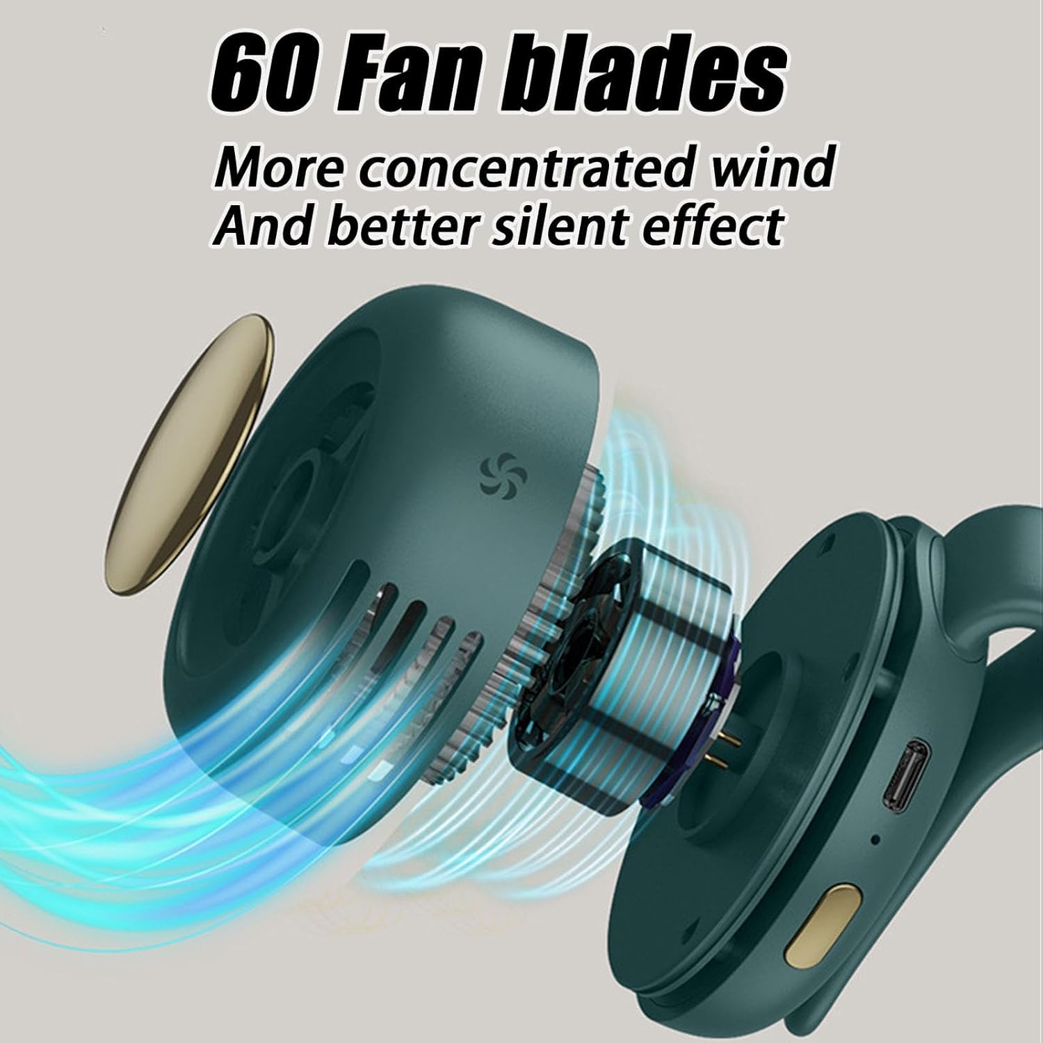 Portable Silent Mini Bladeless Electric Fan, Adjustable 3-speed Suspended Waist Fans, Rechargeable Rotating Body Fan, Suitable for Outdoor & Travel & Office, Travel Accessories, Gift (pink)