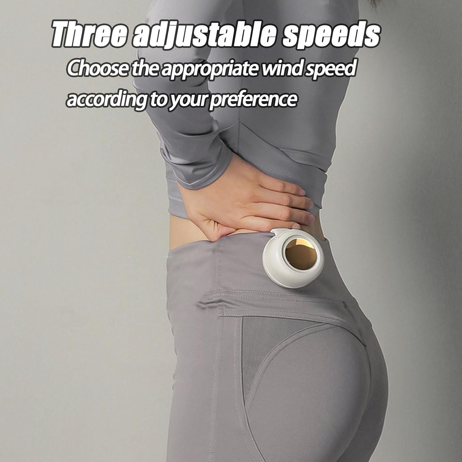 Portable Silent Mini Bladeless Electric Fan, Adjustable 3-speed Suspended Waist Fans, Rechargeable Rotating Body Fan, Suitable for Outdoor & Travel & Office, Travel Accessories, Gift (pink)