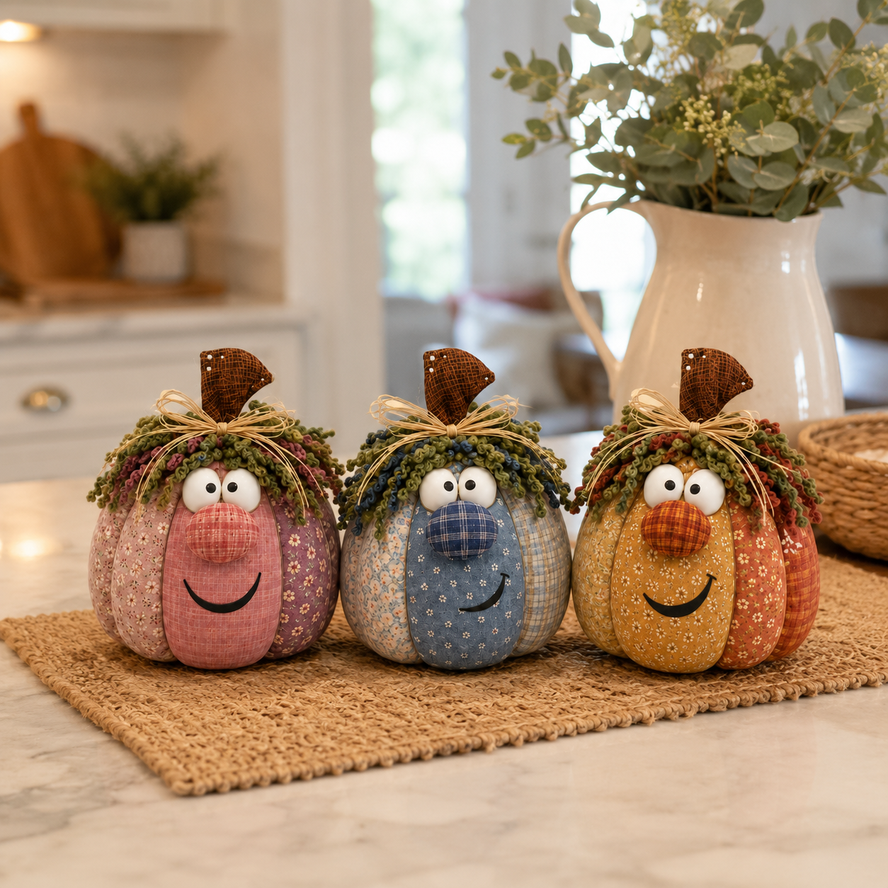 Whimsical Patchwork Pumpkin Pals