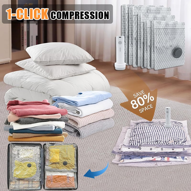 🔥 LAST DAY 49% OFF-Cordless Travel Vacuum Storage Compression Bag Set