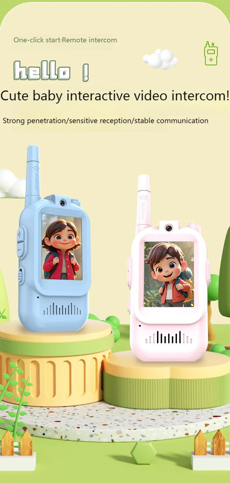 Children's  Video Walkie Talkies with 2-Inch HD Screen