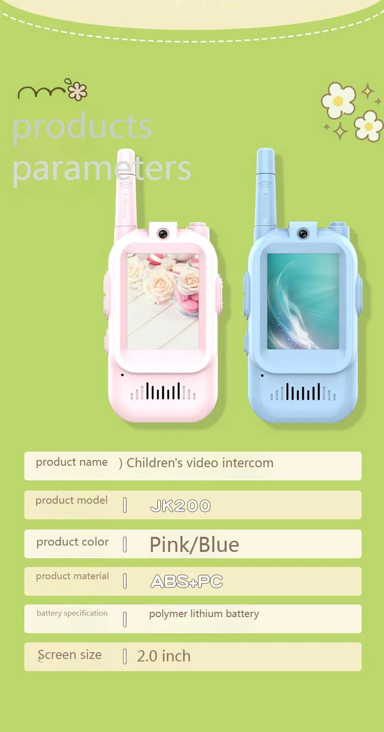 Children's  Video Walkie Talkies with 2-Inch HD Screen