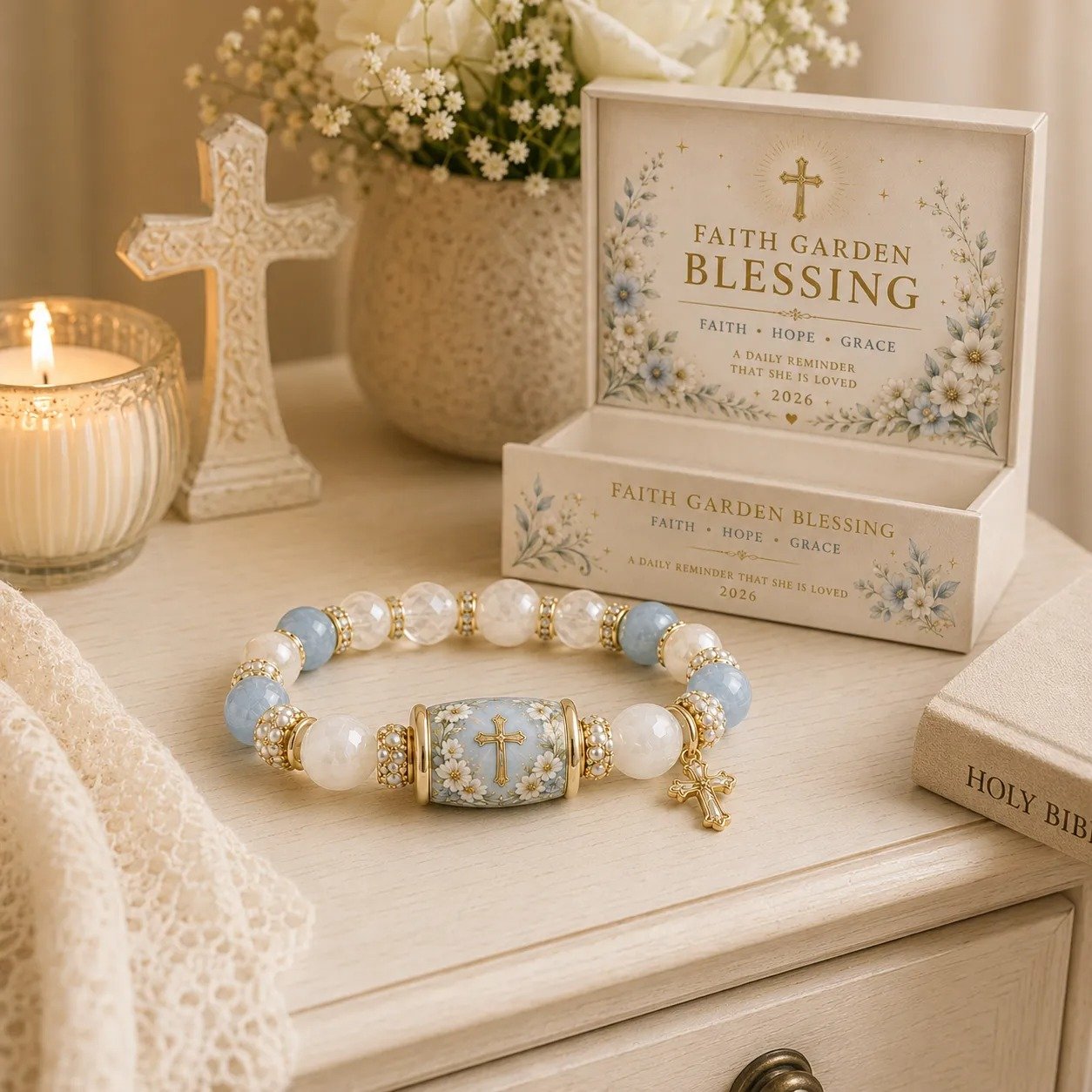 🙏Handmade Blessings Bracelet  with Exquisite Gift Box✨Faith • Hope • Healing • Love