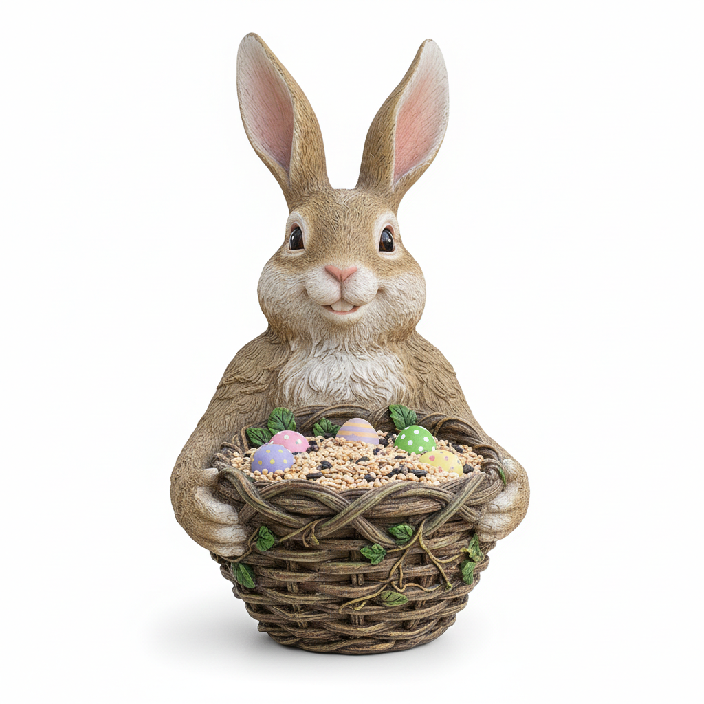 Hand-Painted Easter Bird Feeder — Charming Garden Decor & Perfect Spring Gift