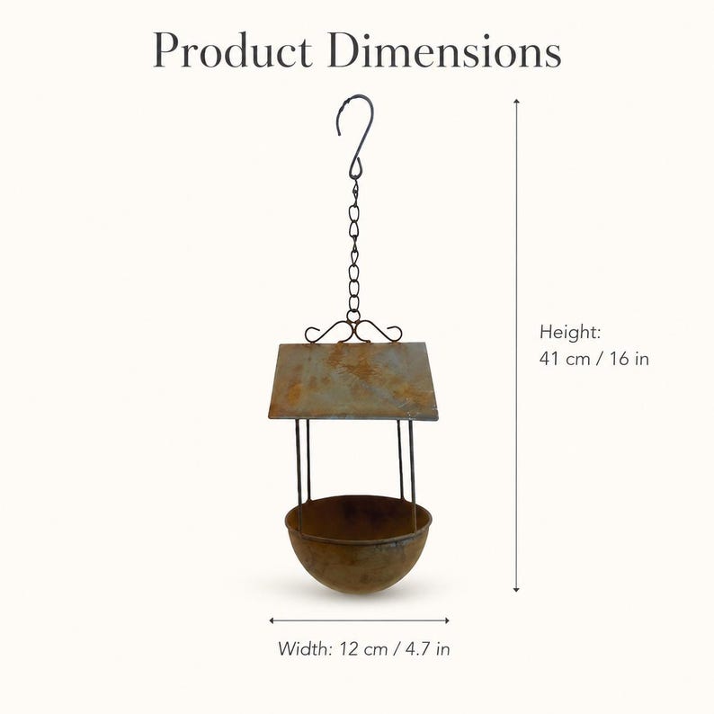 Rustic Hanging Metal Bird Feeder – Garden & Backyard Decor