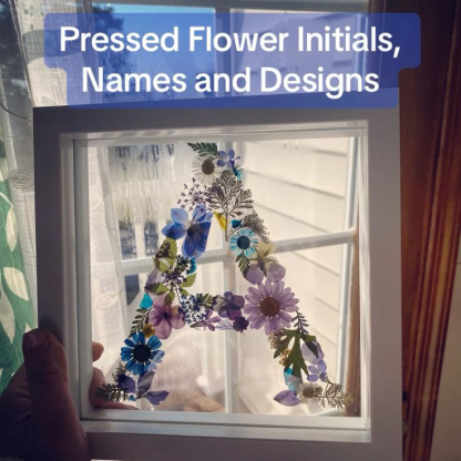 Personalized Mother's Day Gift - Real Pressed Flower Framed Initial Art
