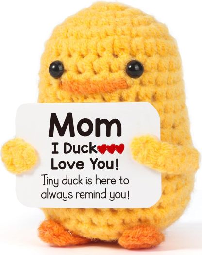 MBL Gifts for Mom Mothers Day - I Duck Love You Mom, Handmade Crochet Funny Cool Cute Small Duck Unique Presents for Birthday Mama Bonus Step Mother Mother's Stocking Stuffers