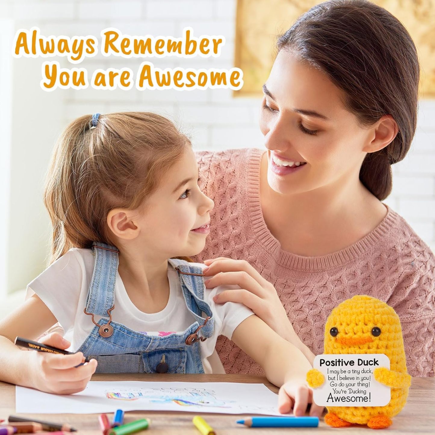 MBL Gifts for Mom Mothers Day - I Duck Love You Mom, Handmade Crochet Funny Cool Cute Small Duck Unique Presents for Birthday Mama Bonus Step Mother Mother's Stocking Stuffers