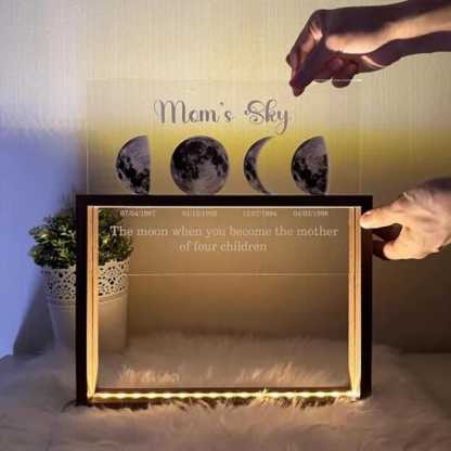 Custom Moons Phase LED Night Light, Personalized Moons Phase with Kids Names, Mother’s Day Gifts,Gift for Mama,Custom Night light Moon Phase