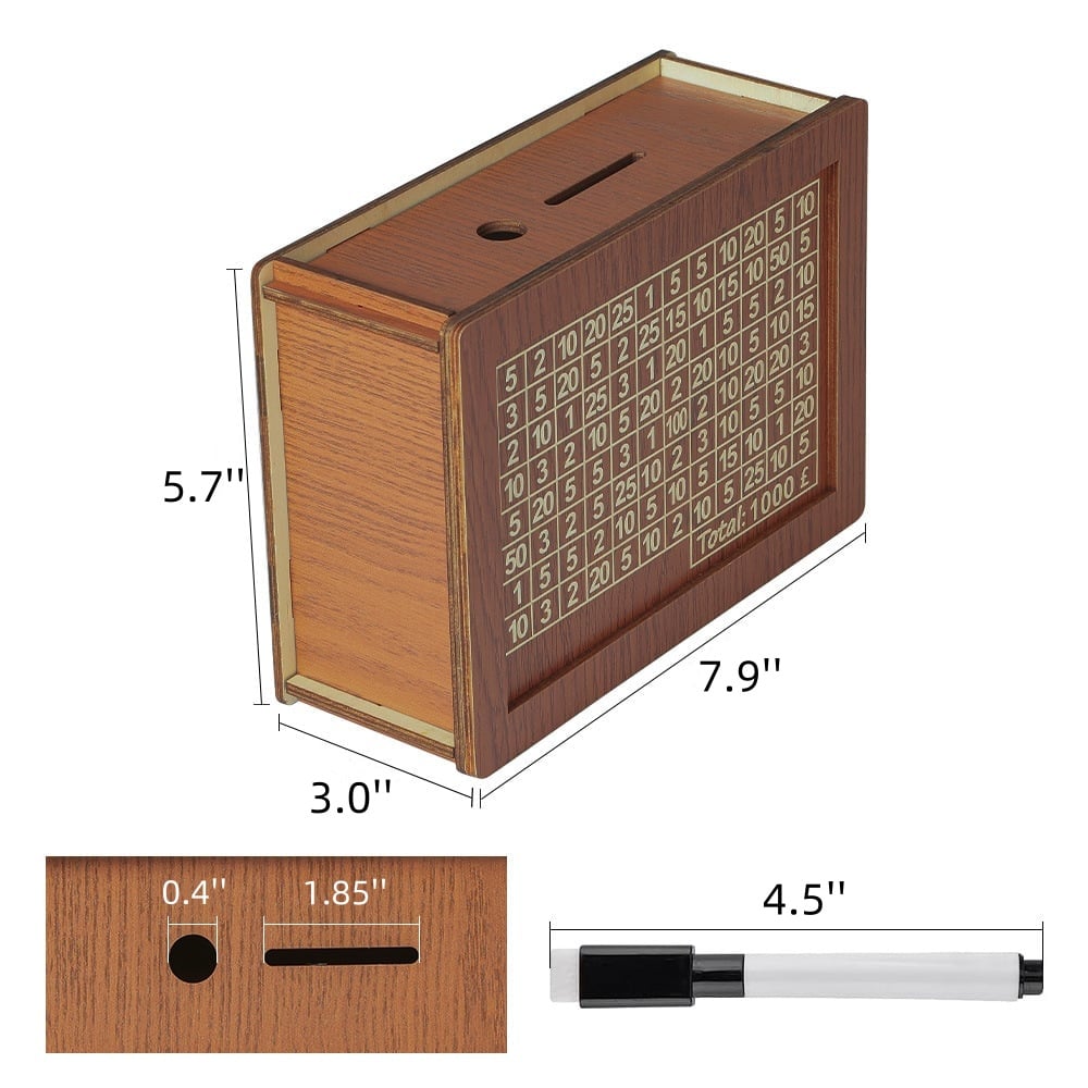 🔥Last Day Sale 49% OFF🔥💴Cash Vault Wooden Savings Box📦