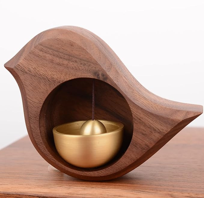 Wooden Style Brass Magnetic And Double-Sided Tape Doorbell