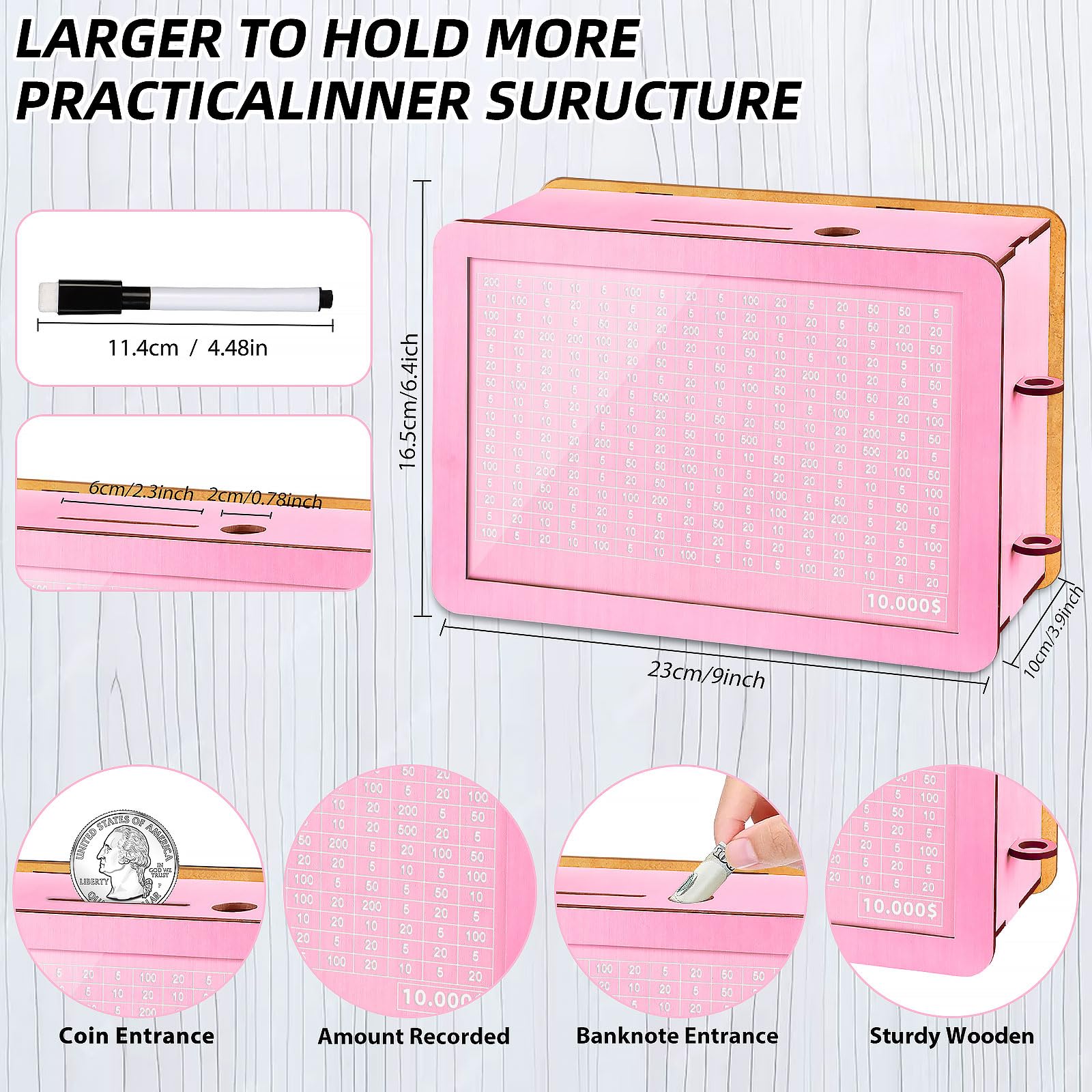 🔥Last Day Sale 49% OFF🔥💴Cash Vault Wooden Savings Box📦