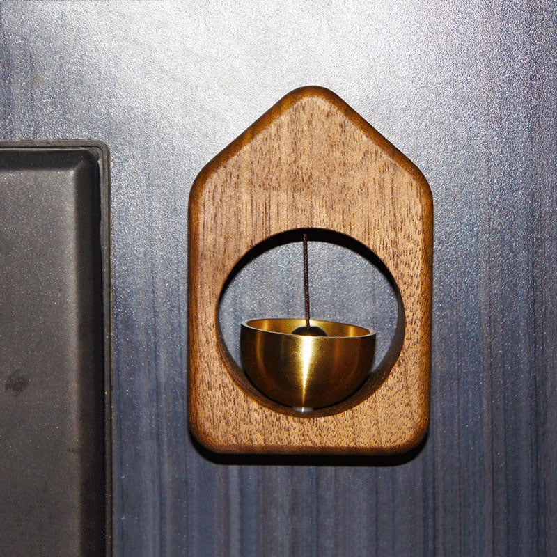 Wooden Style Brass Magnetic And Double-Sided Tape Doorbell