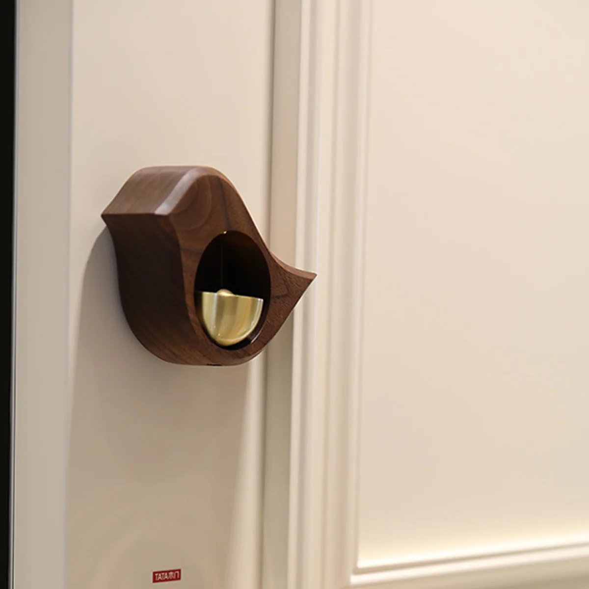 Wooden Style Brass Magnetic And Double-Sided Tape Doorbell
